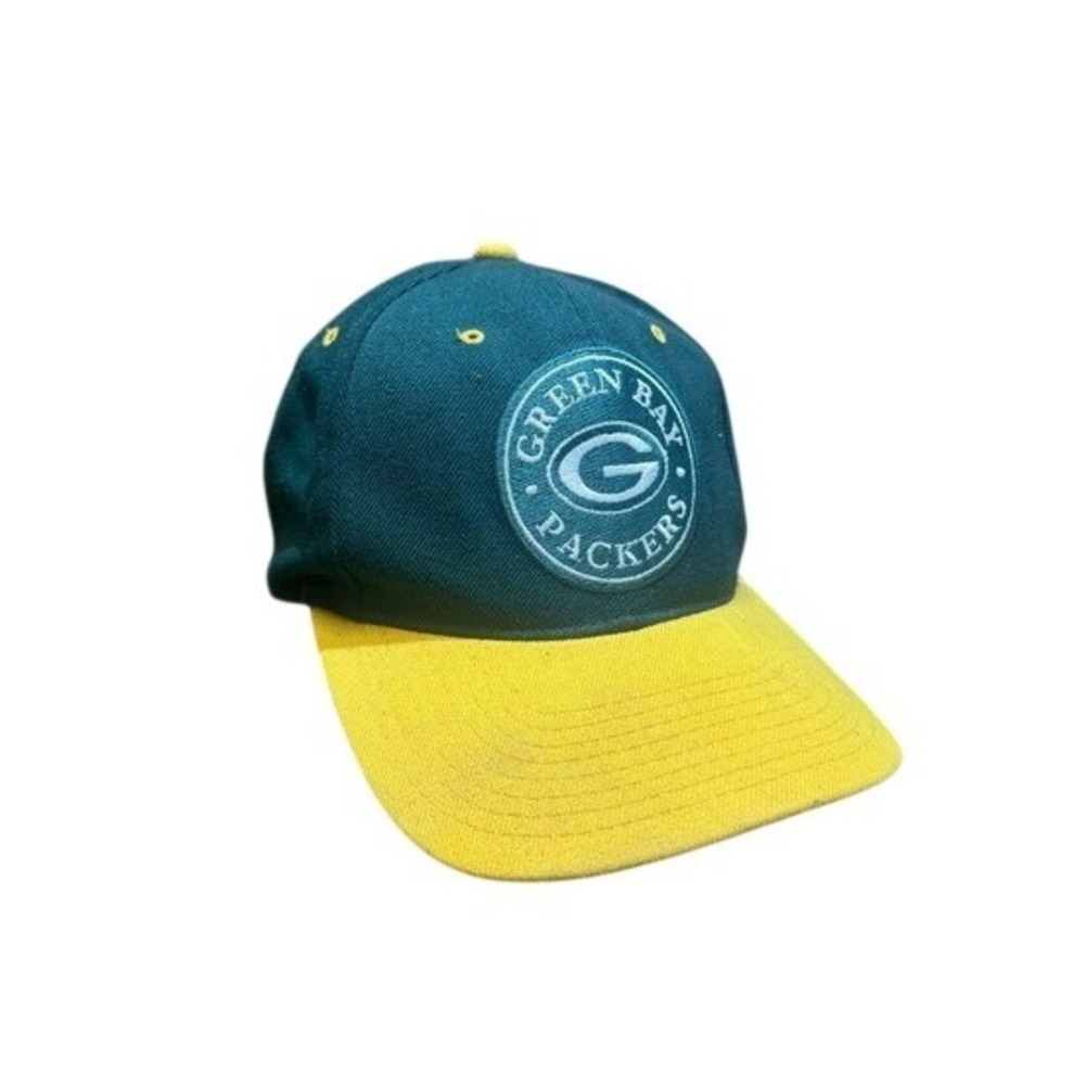 Vintage AJD Green Bay Packers Hat NFL Pro Line Snapback Green Yellow OS